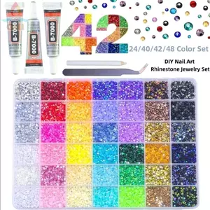 Bộ kim cương giả nhựa GILL, Đồ thủ công Kim cương giả thạch nhiều màu, Hot Sparkling DIY Trang trí móng tay nghệ thuật kim cương giả để làm móng nghệ thuật thủ công
