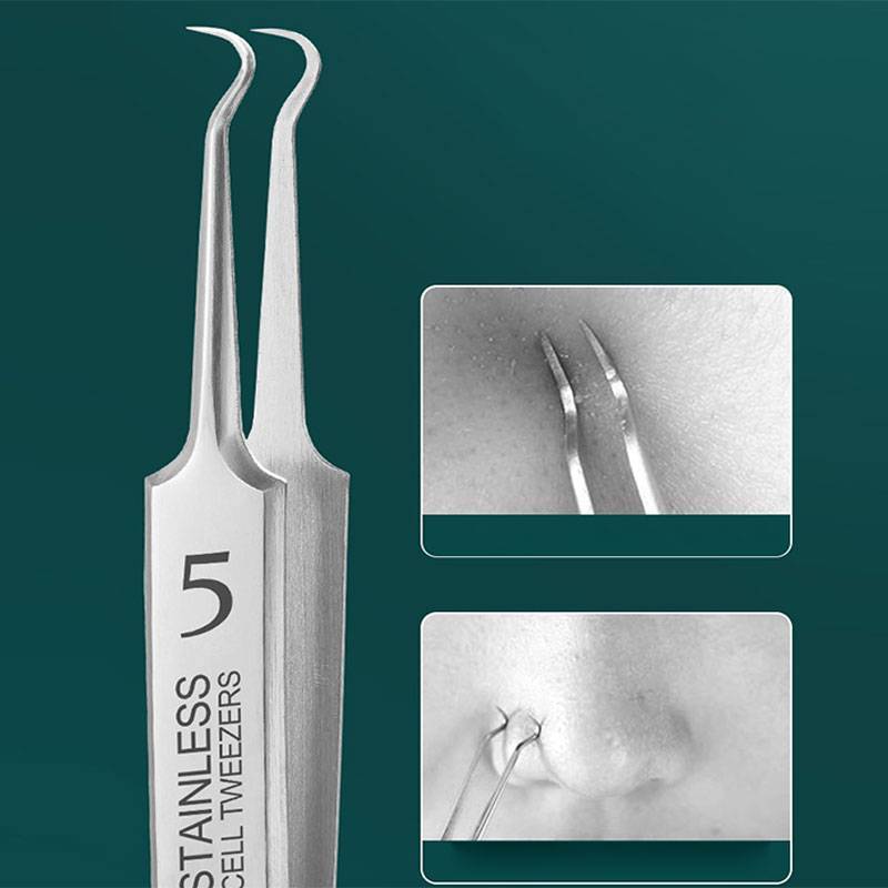 Alittlesetrtu Cell Mụn Đầu Đen Kẹp Nhíp Thẩm Mỹ Viện Cạo Đặc Biệt Mụn Kim VN