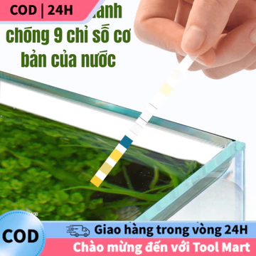 [COD] Bộ test nước bể cá 9 trong 1, 50 que thử, kiểm tra PH, KH, GH, NO3, NO2, Clo.
