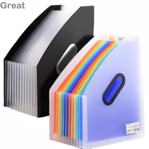 Thư mục tập tin mở rộng TUYỆT VỜI, Túi đựng đàn Organ dọc bằng nhựa A4, Văn phòng phẩm trường học chống nước Văn phòng phẩm Giấy kiểm tra nhiều lớp