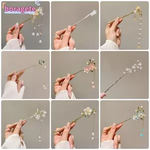 BORAGETE 1 Cái Tóc, Kẹp Tóc Hanfu Kẹp Tóc Cổ Trung Quốc, có tua rua Kẹp Tóc Phong Cách Trung Hoa Truyền Thống