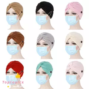 TOPTOOLCX Hồi Giáo Turban Thời Trang Rụng Tóc Mũ Bảo Vệ Tai Có Thể Điều Chỉnh Khăn Bandanang
