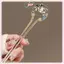JRP Ngọc Trai Kim Loại Hình Chữ U Tóc Sti Retro Xanh Trắng Sứ Hình Chữ U Hanfu Kẹp Tóc Phụ Kiện Tóc JRP