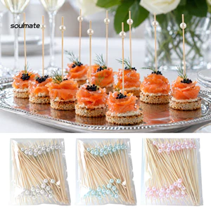 Linh hồn| Phụ Kiện Ngọc Trai Nhiều Màu Thẻ Trái Cây, Ngọc Trai Macaron Hue Tre Picks 12cm Cho Trà Chiều, Bữa Sáng Và Lễ Kỷ Niệm Tạo Kiểu