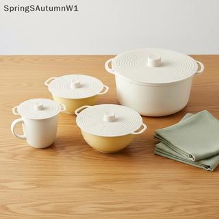 [SpringSAutumnW1] Bộ 3 Nắp Silicon Có Tay Cầm Đôi Nắp Nồi Chịu Nhiệt Lò Vi Sóng Chống Thấm Nước Có Thể Tái Sử Dụng Cho Bát Đĩa Chảo Boutique