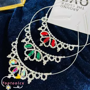 TOPTOOLCX Công Chúa Vương Miện Băng Đô, Hợp Kim Sinh Nhật Phụ Kiện Kim Cương Giả Tiara, Thời Trang Tóc Trang Sức Công Chúa Băng Đô