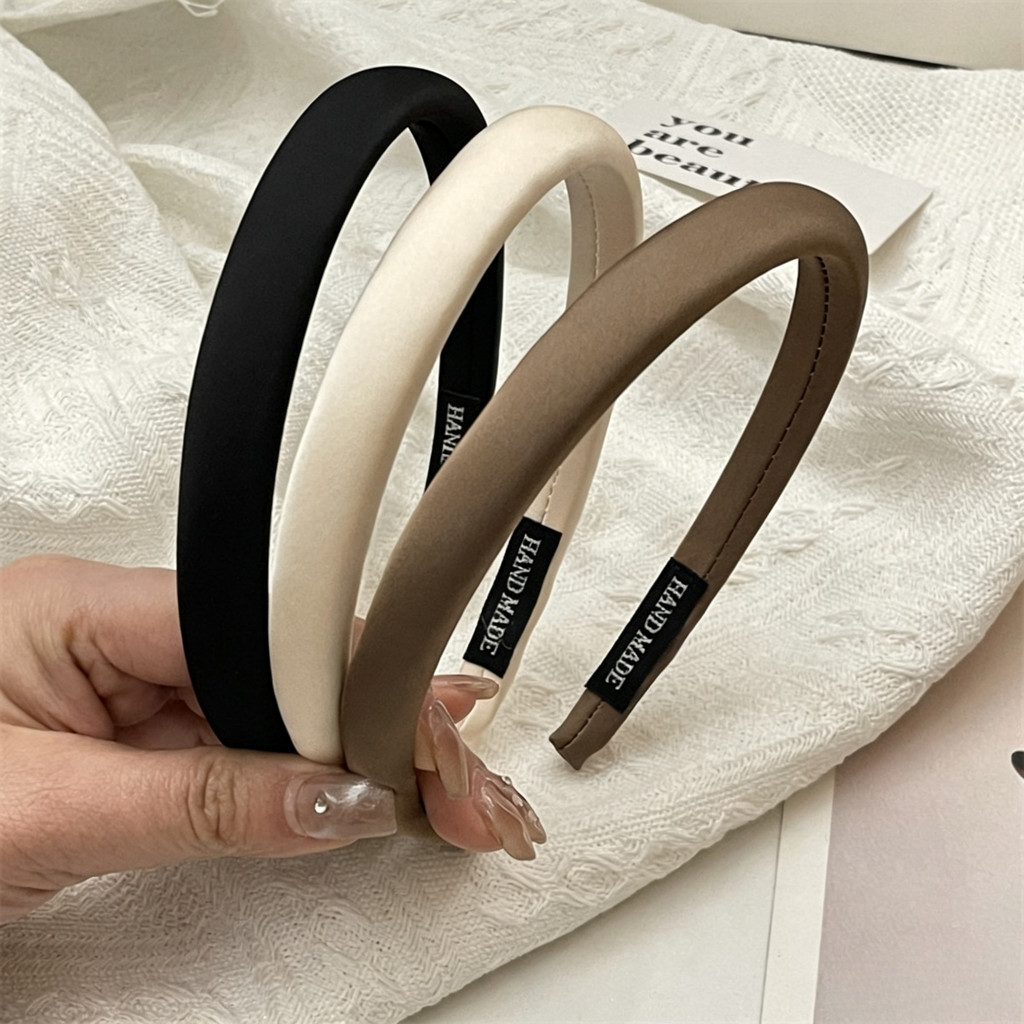Hululu / Cao Cấp Satin Mượt Nẹp Băng Đô Retro Màu Trơn Đơn Giản Cao Cấp Đầu Nữ Tính Khí Phù Hợp Với Đồng Bằng Đầu Mỏng Hang Động