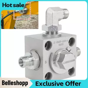 Belleshopp Asixxsix Van chuyển hướng 3 chiều 2 bộ Thép hợp kim Máy xúc nhỏ Van tiết lưu Phụ tùng thay thế mini Van thủy lực Nâng cấp máy xúc