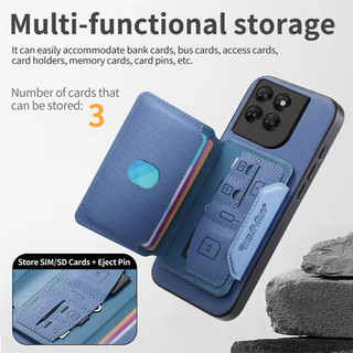 Ốp Từ Tính Mạnh Mẽ Cho Honor 600 500 Pro 400 Smart X7D X9B X9C X70 X9D Magic 7 Lite Win Turbo Đa Năng Lưu Trữ Thẻ Khe Cắm Điện Thoại Phong Cách Kinh Doanh