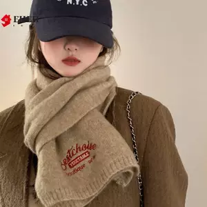 Khăn Ấm Mùa Đông Cho Nữ Thời Trang Chữ Dệt Kim Len Sợi Neerchief Muffler Khăn Choàng Nữ Ne Quấn VN