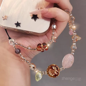 Dây Điện Thoại Di Động Đính Hạt Mặt Dây Đeo Tay Nữ Niche Ánh Sáng Sang Trọng Tinh Tế Cao Cấp Mặt Dây Chuyền Trang Sức Ngắn Du Lịch Ngoài Trời