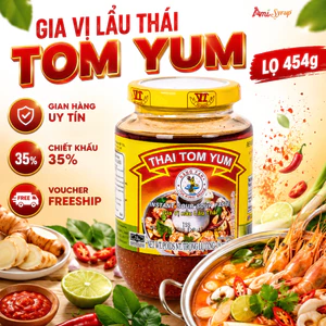 Gia Vị Lẩu Thái Tom Yum Lọ 454g, Nước Cốt Lẩu Thái Tom Yum Chua Cay, Thơm Ngon, Tiện Lợi