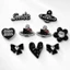 Set Charm Hello Kitty Đen Đính Đá Cao Cấp Black Elegance Crystal Luxury Collection Phụ Kiện Trang Trí Dép Sang Trọng