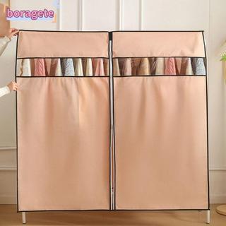 Vỏ che bụi quần áo có dây kéo BORAGETE, Vỏ treo áo chống thấm nước không dệt, Dụng cụ sắp xếp tủ quần áo chống bụi dung tích lớn dày đơn giản cho phòng ngủ