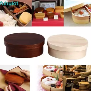 FUHUIOT Hộp Cơm Trưa Phong Cách Nhật Bản, Hộp Cơm Trưa Gỗ Di Động Retro, Hộp Đựng Thực Phẩm Thân Thiện Với Môi Trường Dễ Thương Tiện Lợi Dã Ngoại Hộp Bộ Đồ Ăn Học Sinh