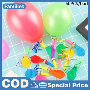 Bộ 50 Nhiều Màu Sắc Thổi Còi Thổi Rồng Có Bóng Cho Trẻ Em Sinh Nhật Ủng Hộ Trang Trí Đồ Chơi Trẻ Em Tiếp Liệu