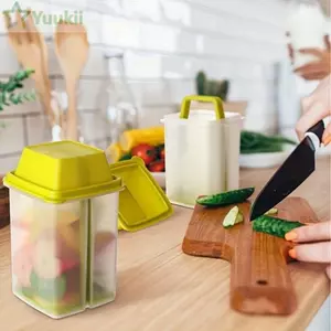 Bình đựng dưa chua YUUKII, Hộp đựng dưa chua không lộn xộn không chứa BPA có bộ lọc, Giá đỡ dưa chua chất lượng cao có thể tái sử dụng có nắp Hộp đựng Jalapeno Thực phẩm gia vị