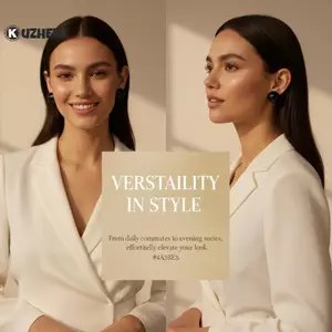 KUZHEN Nữ Pháp Lớn Nửa Tròn Giả Bông Tai Ngọc Trai Tối Giản Bông Tai Đính Cho Đám Cưới Và Sự Kiện Trang Trọng HOT