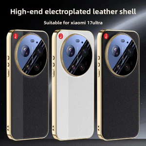 Dành Cho Xiaomi 17 Ultra Ốp Lưng Da Mạ Điện Cao Cấp Mới Full Cover Ống Kính PC Dành Cho Xiaomi 17 Siêu Chống Sốc Funda