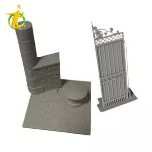 Cổng và tường mô hình tỷ lệ 1 / 35, Đồ trang trí bằng nhựa không sơn, dành cho người sở thích và trang trí