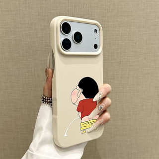 Ốp Bảo Vệ Silicon Lỏng Mềm Thích Hợp Cho iPhone 14 Pro Hoạt Hình Vui Nhộn Shin-Chan XSMax 17 Pro Max Không Khung 12 ProMax 15 Pro 11 13 Pro Max 16 Pro 14 XR