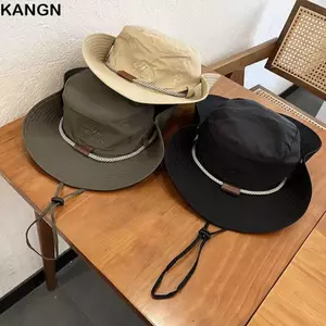 Mũ che nắng KANGN, Mũ chống nắng Cotton vành rộng, Mũ chống nắng chống tia cực tím có thể gập lại Mũ ngư dân mùa hè