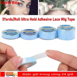 SAVORBOX 3Yards / Roll Wig Tape, Keo dán phía trước ren siêu giữ hai mặt, Băng keo hệ thống tóc chống nước màu xanh dính chắc để nối tóc