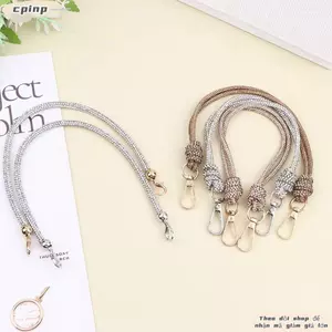 Dây đeo túi kim cương giả CPINCP, Dây đeo dây chuyền túi xách lấp lánh bằng kim cương giả lấp lánh, sáng bóng sành điệu với khóa thắt nút thắt nút nút DIY Làm ví