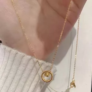 Vòng Cổ Cao Cấp Nữ Đến Để Chạy Opal Xương Đòn Dây Xích Nhỏ Quả Bóng Vàng Chuyển Hạt 6.23