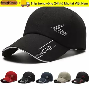 Mũ bóng chày SNUGHOUSE, Mũ chống nắng đa năng màu trơn, Bonnet dài có thể điều chỉnh thời trang Giải trí ngoài trời