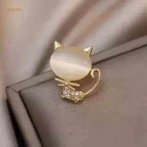 PNPIA- Đá Opal Thanh Lịch Đá Mặt Trăng Mèo Thổ Cẩm Pin Dành Cho Nữ Mèo Con Dễ Thương Động Vật Pha Lê Rỉ Thổ Cẩm Phụ Kiện Quần Áo Quà Tặng Dự Tiệc Tiếp Liệu