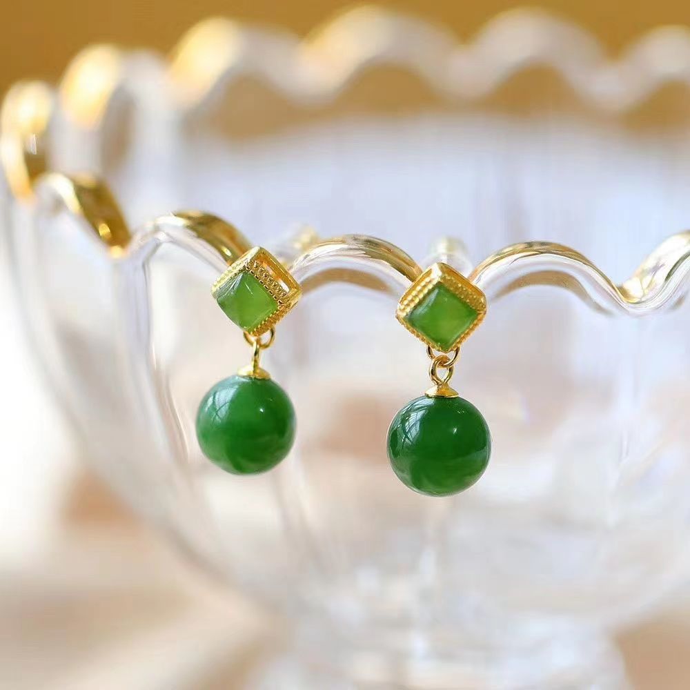 Bông tai ngọc tự nhiên thời trang cổ điển bạc S925