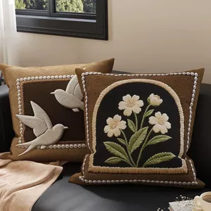 Retro Merad Gối Phong Cách Trung Hoa Mới Cao Cấp Phong Cách Trung Cổ Gối Phòng Ngủ Đầu Giường Đệm Mềm Sofa Vỏ Gối26062402