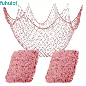 Trang trí lưới cá theo chủ đề biển FUHUIOT, Lưới cá treo tường bằng dây Cotton đầy màu sắc, Đồ dùng dự tiệc bãi biển Hawaii Trang trí 1x2M Treo ảnh tường Tiệc bãi biển