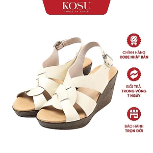 Sandal đế xuồng KOSU cao 8cm, Sandal slingback Nhật Bản thiết kế trung niên nhẹ êm KS-23003