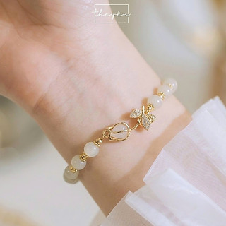 Lita - Vòng Tulip Ngọc Khiết - Đá Chalcedony - Quà Tặng Mang Ý Nghĩa Về Tình Yêu Chân Thành, Mãnh Liệt