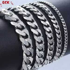 ECK Mới Hợp Thời Trang Cuba Dây Xích Nam Vòng Tay Thép Không Gỉ Cổ Điển 3 / 5 / 7 / 9 Mm Chiều Rộng Dây Chuyền Vòng Tay Dành Cho Nam Nữ Trang Sức Quà Tặng HOT
