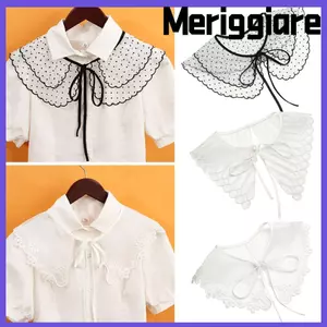 MERIGGIARE Áo Cổ Giả Có Thể Tháo Rời Retro Điều Chỉnh Quần Áo Khăn Choàng Quấn Trang Trí Thêu Hoa Mini Cape
