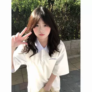 Cao cấp nữ thuần khiết!! [INS Nhỏ Ve Áo] Áo Sơ Mi POLO Phong Cách Trường Ngọt Ngào Áo Thun Nữ Rời Học Sinh Top