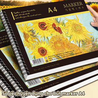 Sổ Vẽ Học Sinh Giấy Dày, Sổ A4 Lò Xo Dùng Cho Vẽ Tranh Chuyên Nghiệp, Marker Chuyên Dụng