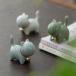 RO > Sáng Tạo Gốm Sứ Dễ Thương Mèo Con Trang Trí Động Vật Micro Phong Cảnh Trà Thú Cưng Trong Nhà Để Bàn Đồ Trang Trí Bộ Trà Phụ Kiện Chơi Trà Mới