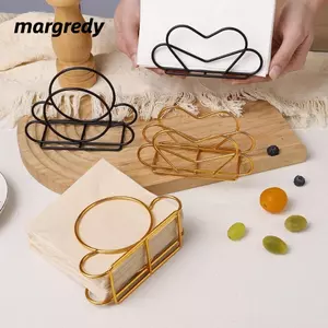 Giá đựng khăn giấy để bàn MARGREDY, Hộp đựng khăn ăn bền trang trí, Hộp đựng giấy kim loại thanh lịch sáng tạo cho bàn ăn nhà bếp