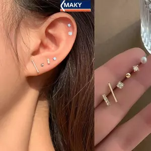MAKY 5 Chiếc Ngọc Trai Pha Lê Nhỏ Bông Tai Bộ Dành Cho Nữ Bé Gái Thời Trang Tai Bông Tai Trang Sức VN