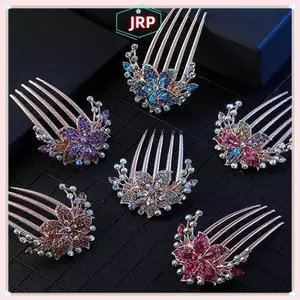 JRP Vintage Pha Lê Hoa Kẹp Tóc Phong Cách Hàn Quốc Thời Trang Ngọc Trai Kim Cương Giả Hairbs Sáng Bóng Kẹp Tóc Cho Nữ Phụ Kiện Tóc JRP