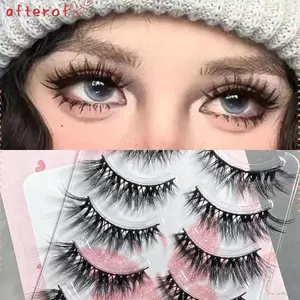 Lông mi giả AFTEROF, Trang điểm tự nhiên Nối mi bằng sợi lụa, Lông mi vàng rực rỡ bằng chéo dày thủ công