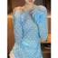 Milyfashion Xanh Chấm Bi Áo Thun Dài Tay Mỏng Chống Nắng Mùa Hè Phong Cách Mới Ngắn Hàng Đầu BÉ TEE Kỳ Nghỉ 0IY8