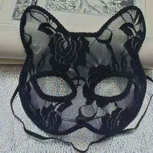 2026 Phong Cách Mới Ren Catwoman Mặt nạ Halloween Hóa Trang Đảng Đạo Cụ Ảnh Nửa Mặt nạ Cổ