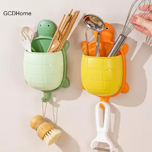 GCDHome 1PC Giá đỡ bàn chải đánh răng dễ thương Giá đỡ kem đánh răng treo tường Hình con rùa Giá đỡ dao cạo Người tổ chức Lưu trữ phòng tắm Màu xanh lá cây HOT