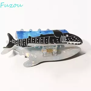 Vuốt Tóc Động Vật FUJIOU, Kẹp Tóc Cá Heo Cá Biển Xanh, Kẹp Cá Voi Cá Tính Hoạt Hình Hàng Ngày