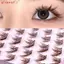 Lông mi giả AFTEROF, Lông mi nâu Wispy, Cụm đơn tự dính thủ công Không cần keo Lông mi phân đoạn DIY Nối mi mở rộng lông mi